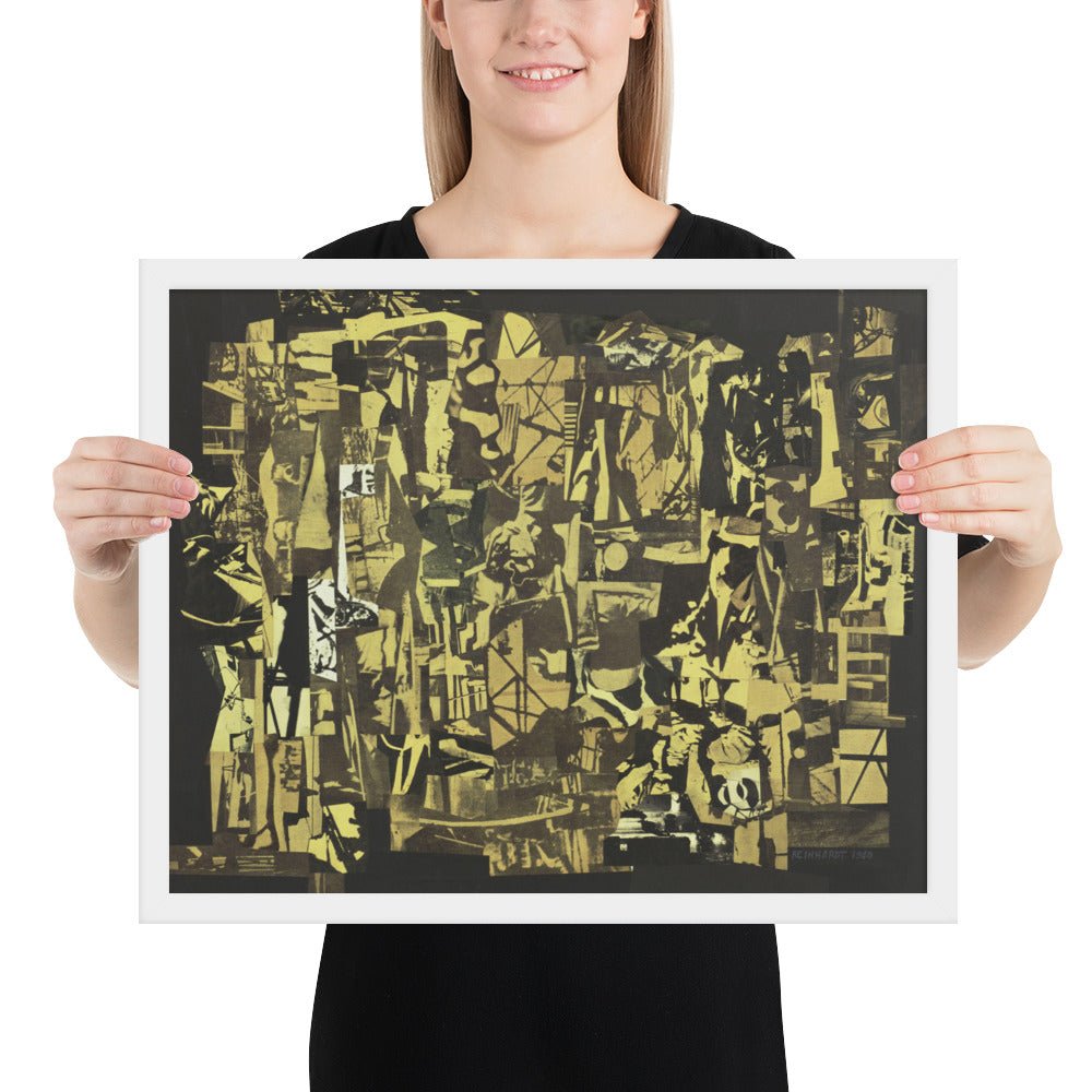 Newsprint Collage by Ad Reinhardt, Framed poster