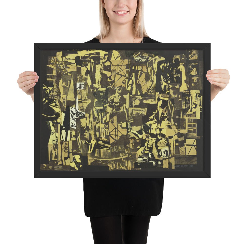 Newsprint Collage by Ad Reinhardt, Framed poster