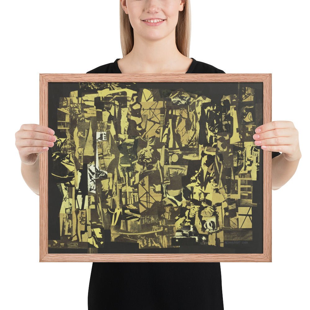 Newsprint Collage by Ad Reinhardt, Framed poster