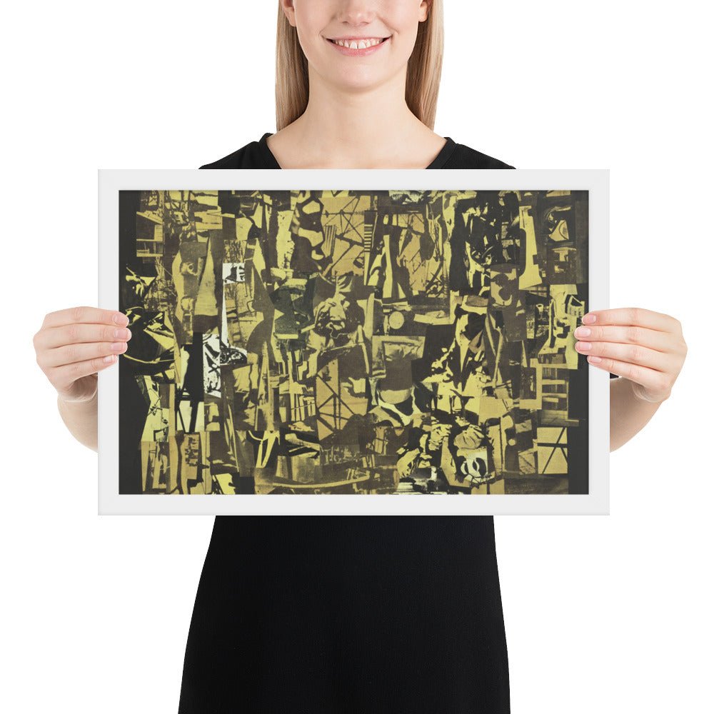 Newsprint Collage by Ad Reinhardt, Framed poster