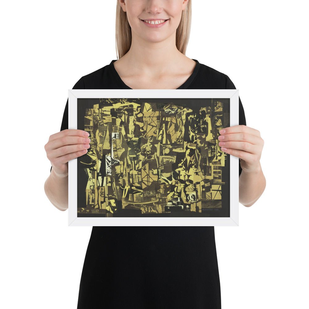 Newsprint Collage by Ad Reinhardt, Framed poster