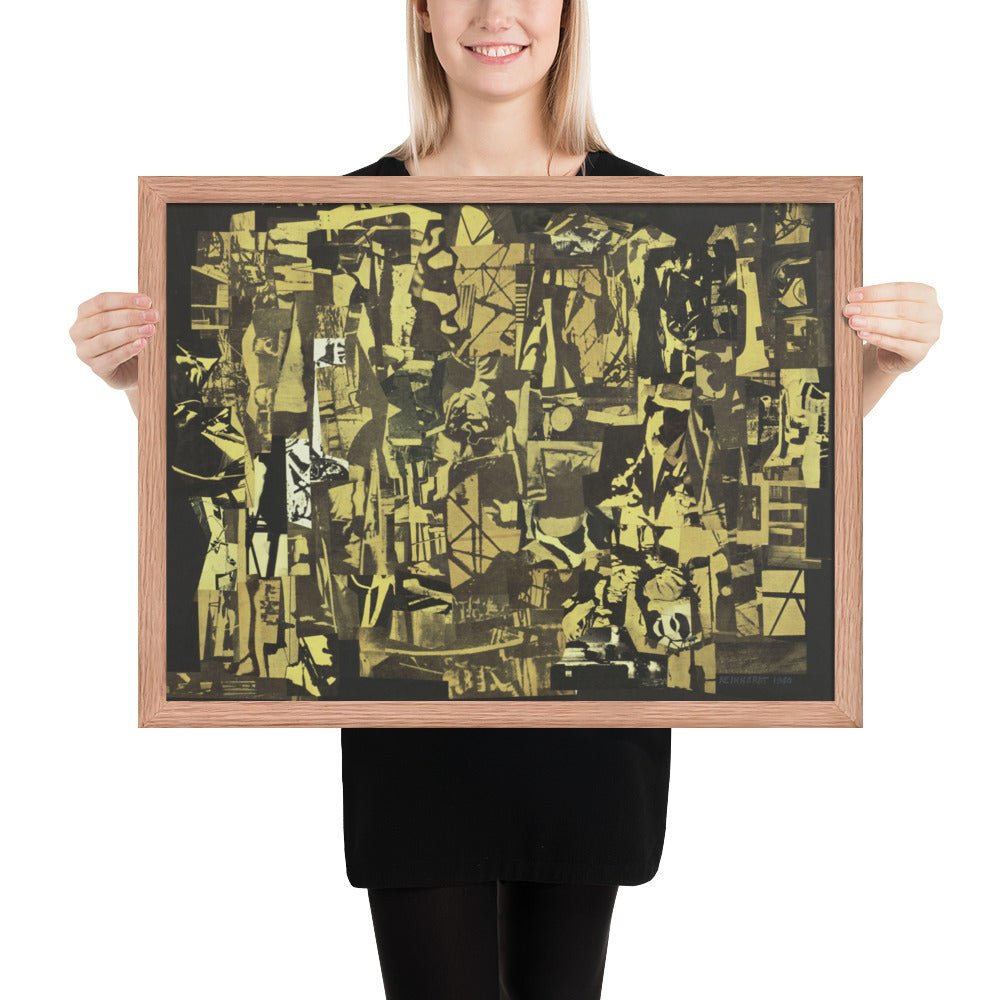 Newsprint Collage by Ad Reinhardt, Framed poster