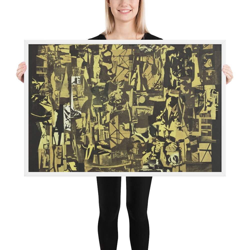 Newsprint Collage by Ad Reinhardt, Framed poster