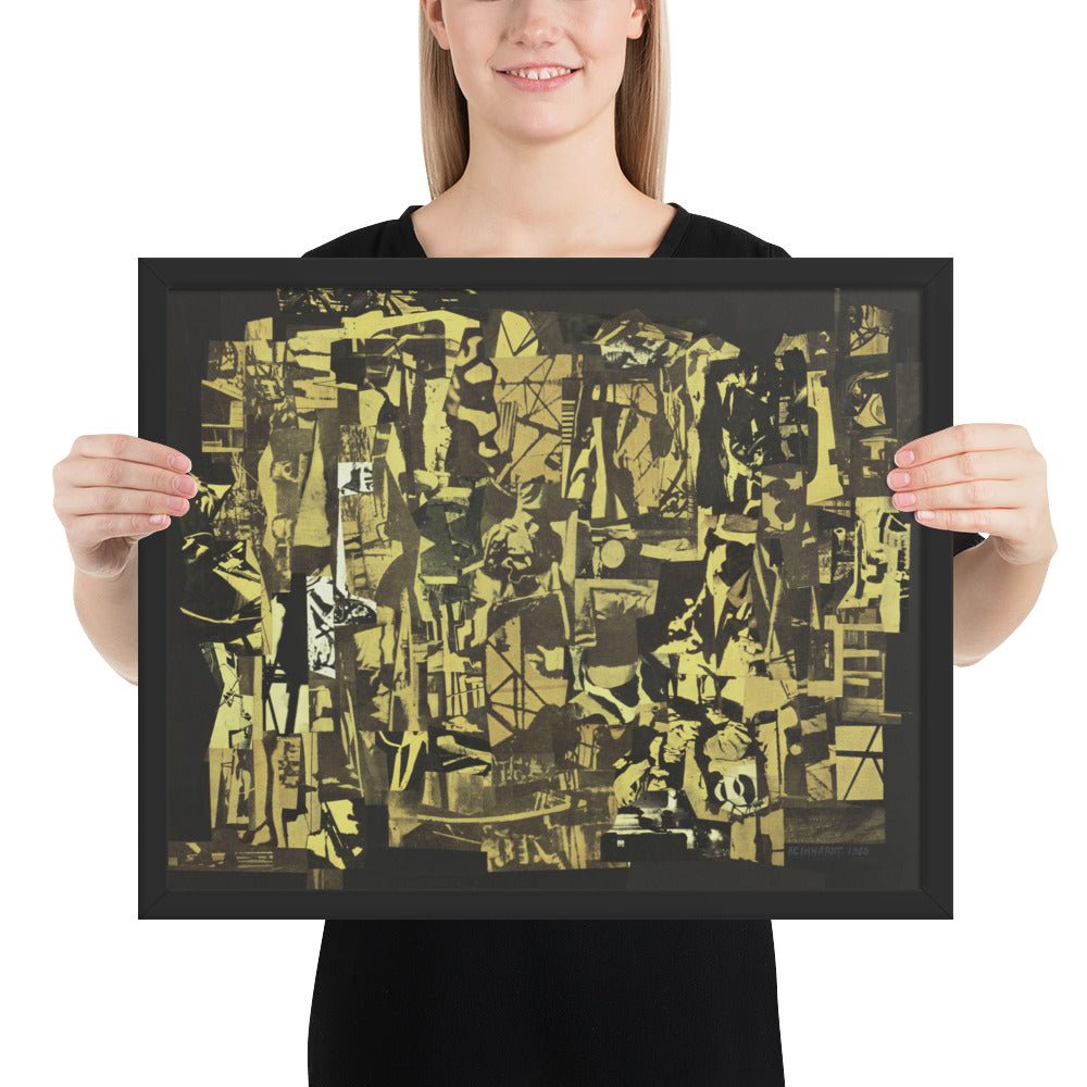 Newsprint Collage by Ad Reinhardt, Framed poster