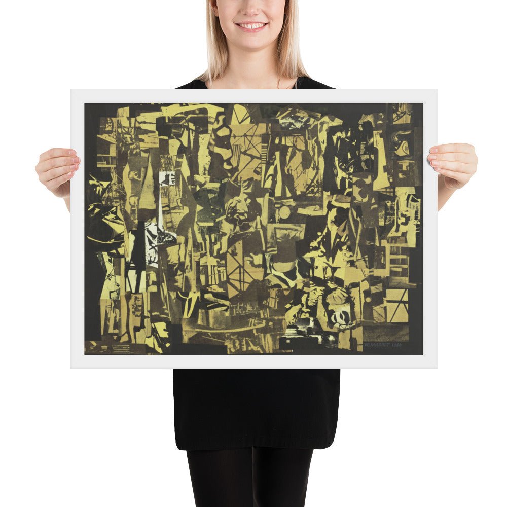 Newsprint Collage by Ad Reinhardt, Framed poster