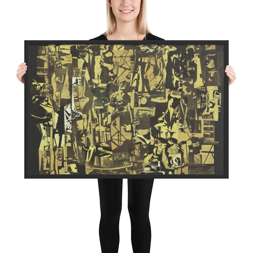 Newsprint Collage by Ad Reinhardt, Framed poster