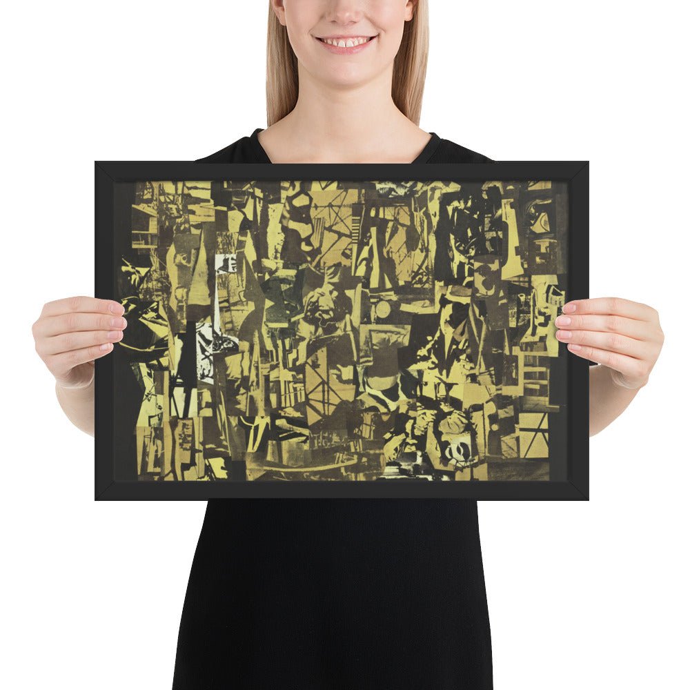 Newsprint Collage by Ad Reinhardt, Framed poster