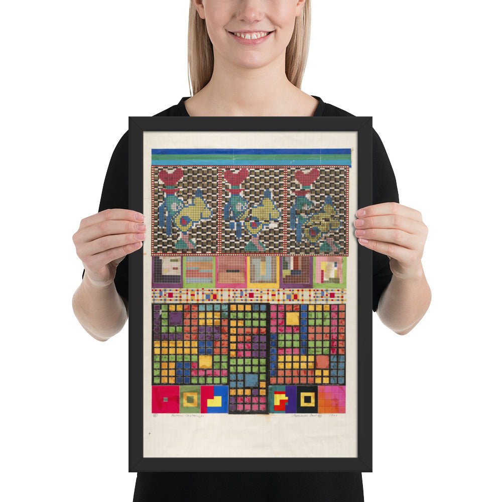 No 4 Protocol-Sentences, collage study for Universal Electronic Vacuum by Eduardo Paolozzi, Framed poster