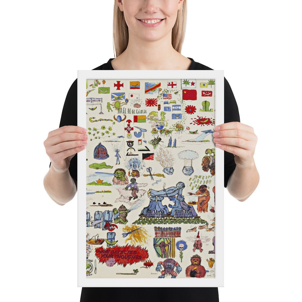 Notes 4 by Öyvind Fahlström, Framed poster
