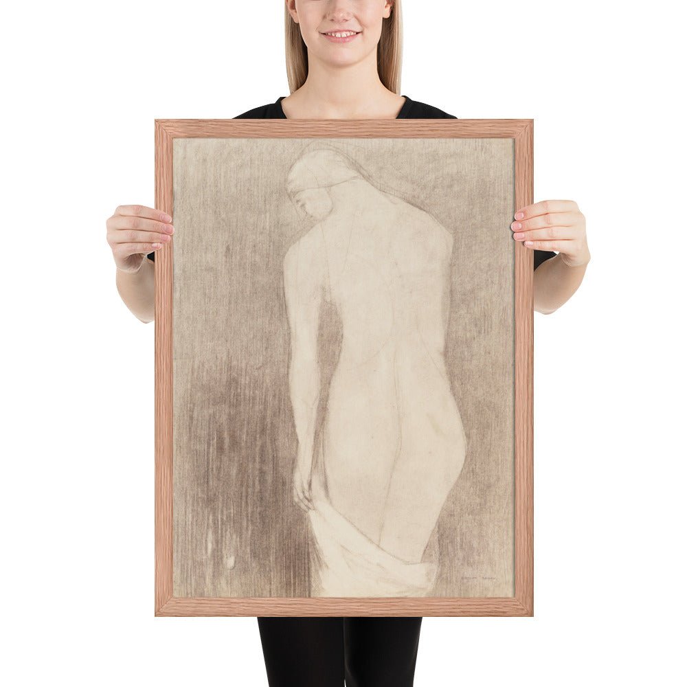 Nude Woman Seen from Behind by Odilon Redon, Framed poster