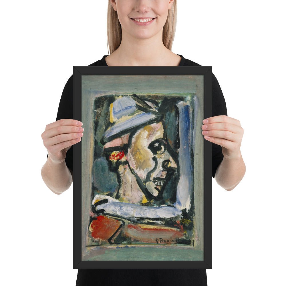 Profile of a Clown by Georges Rouault, Framed poster