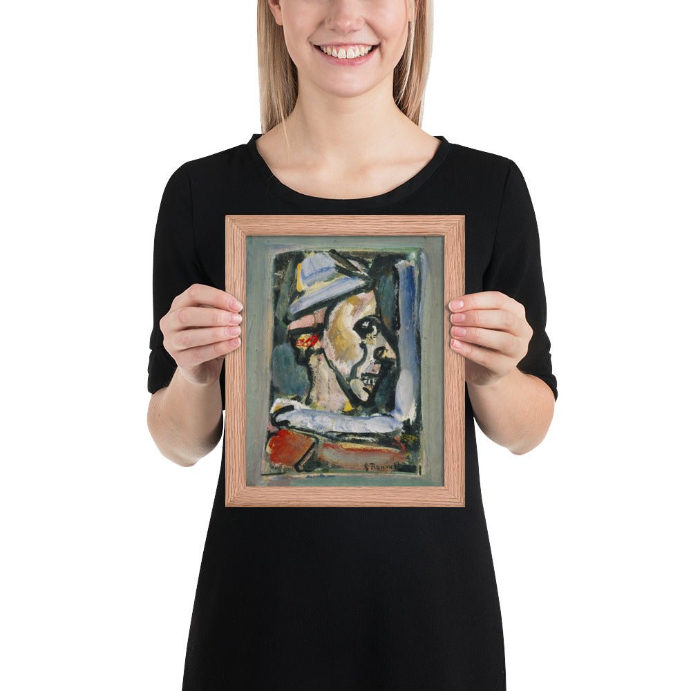 Profile of a Clown by Georges Rouault, Framed poster