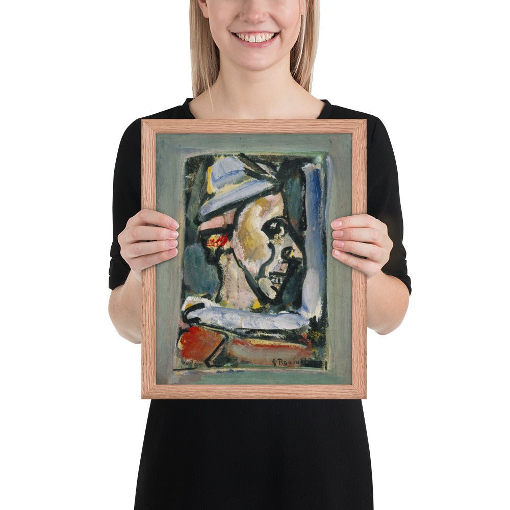 Profile of a Clown by Georges Rouault, Framed poster
