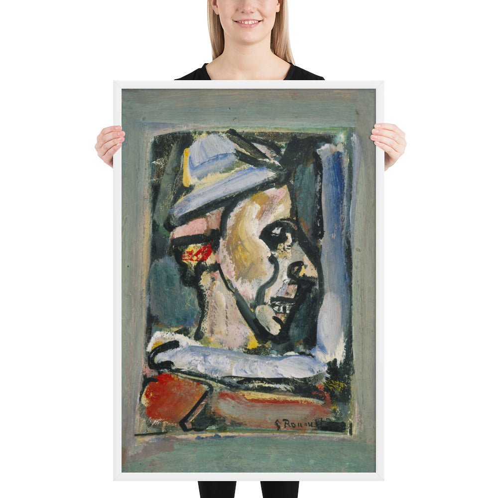 Profile of a Clown by Georges Rouault, Framed poster