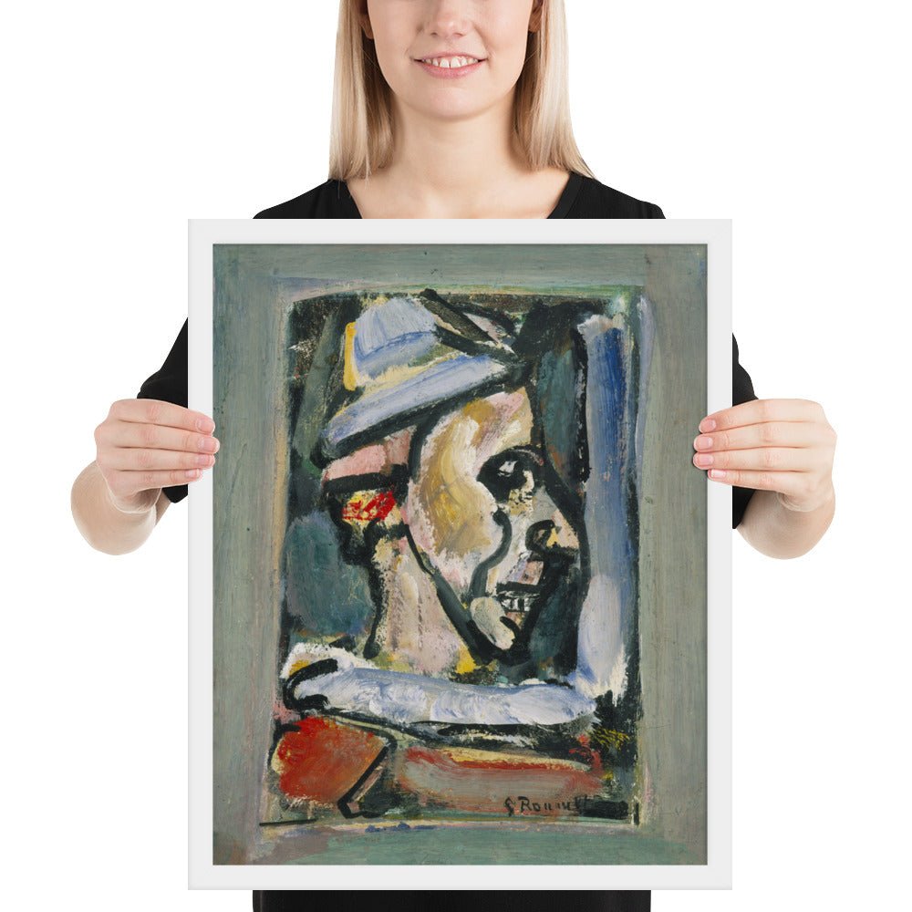Profile of a Clown by Georges Rouault, Framed poster