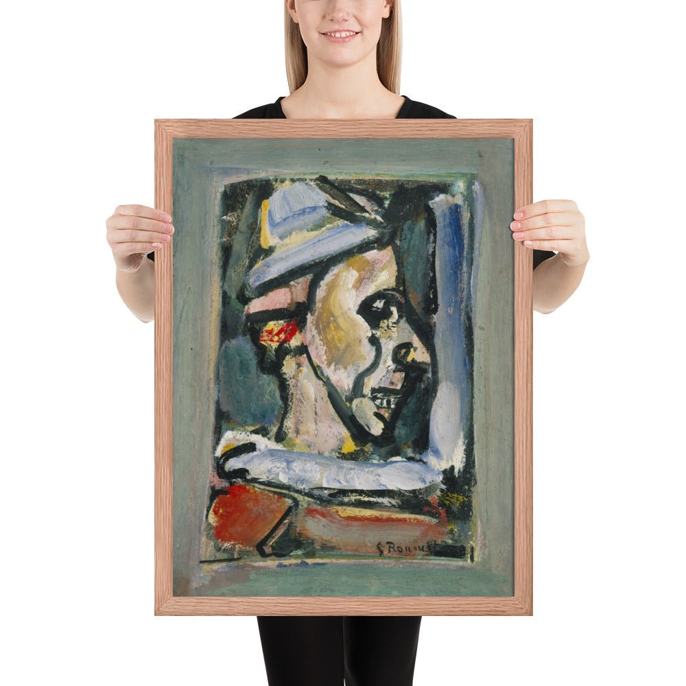 Profile of a Clown by Georges Rouault, Framed poster