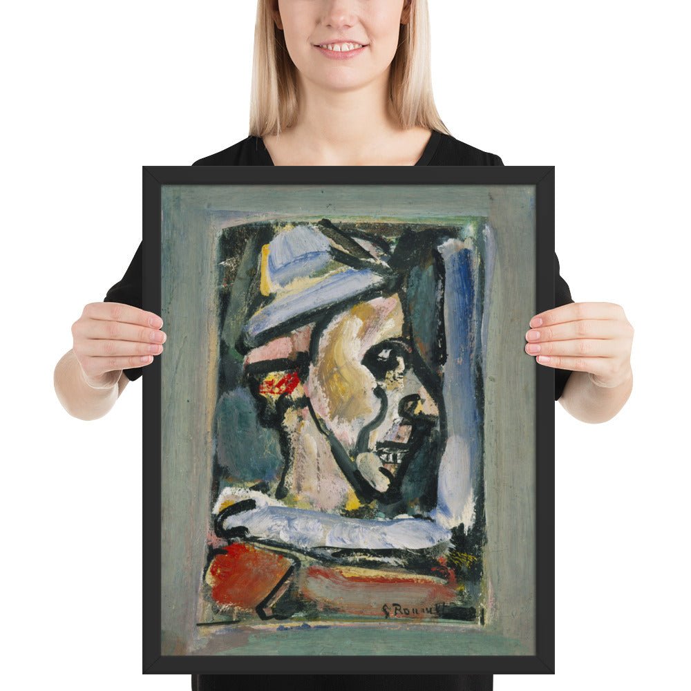 Profile of a Clown by Georges Rouault, Framed poster