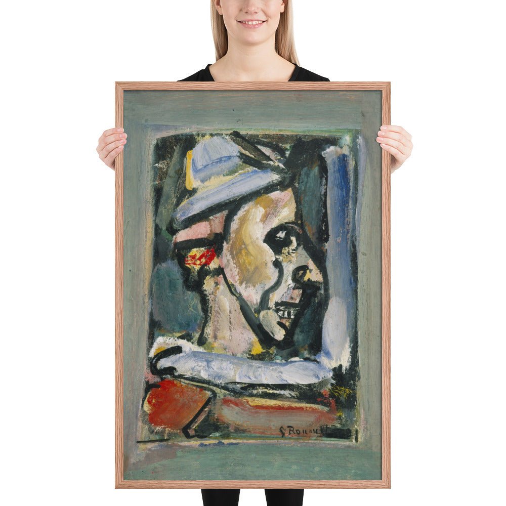 Profile of a Clown by Georges Rouault, Framed poster