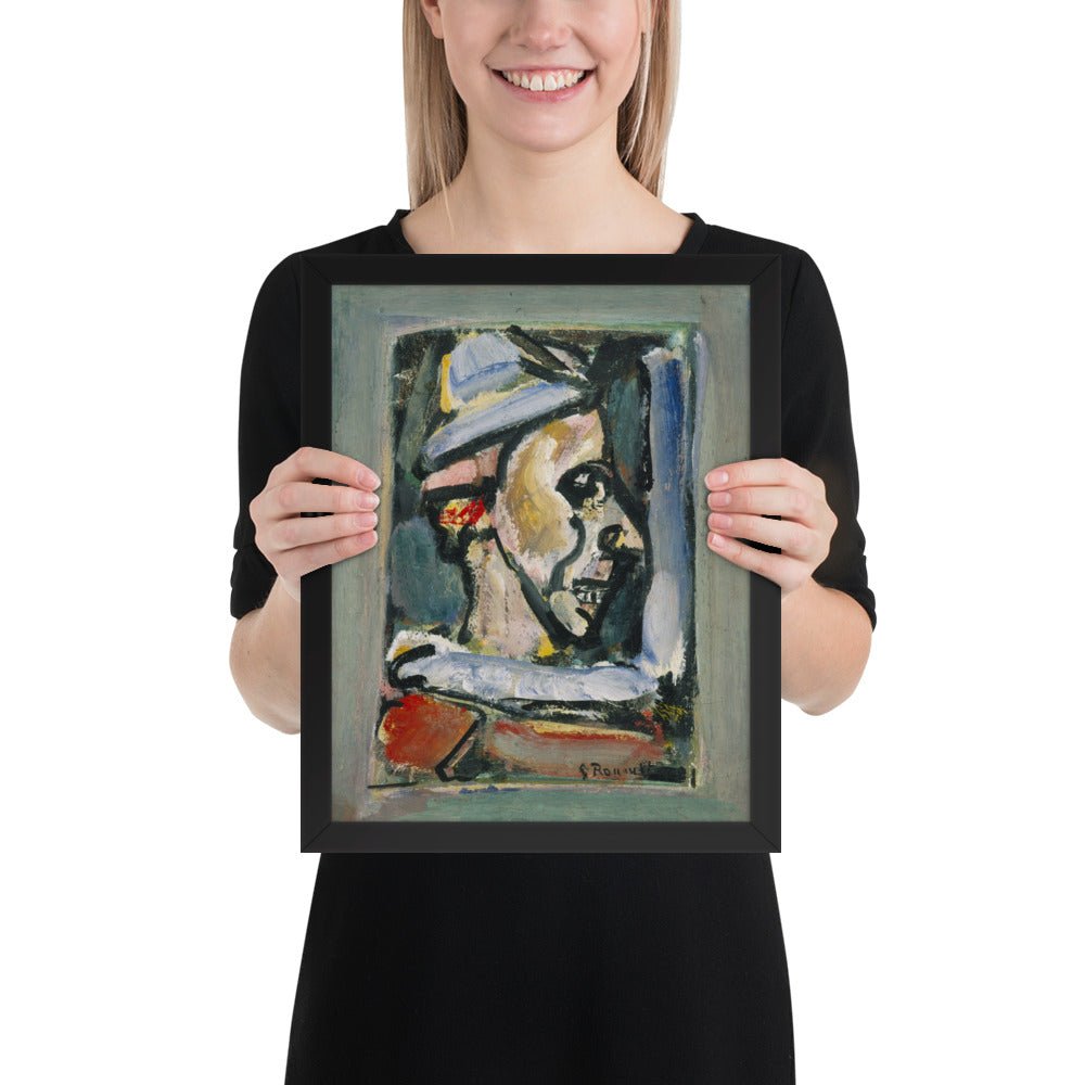 Profile of a Clown by Georges Rouault, Framed poster