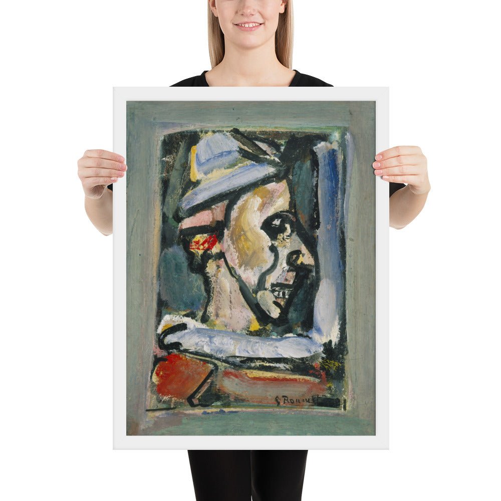 Profile of a Clown by Georges Rouault, Framed poster