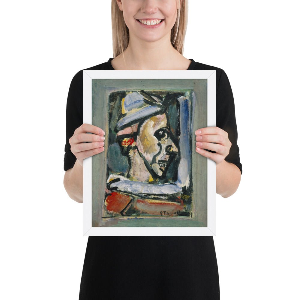 Profile of a Clown by Georges Rouault, Framed poster