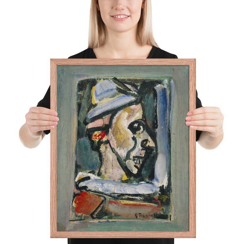 Profile of a Clown by Georges Rouault, Framed poster