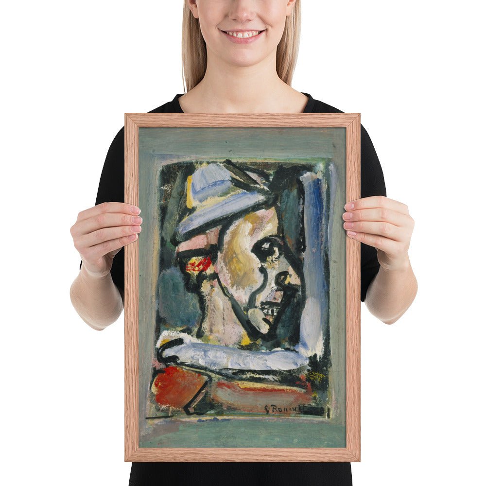 Profile of a Clown by Georges Rouault, Framed poster