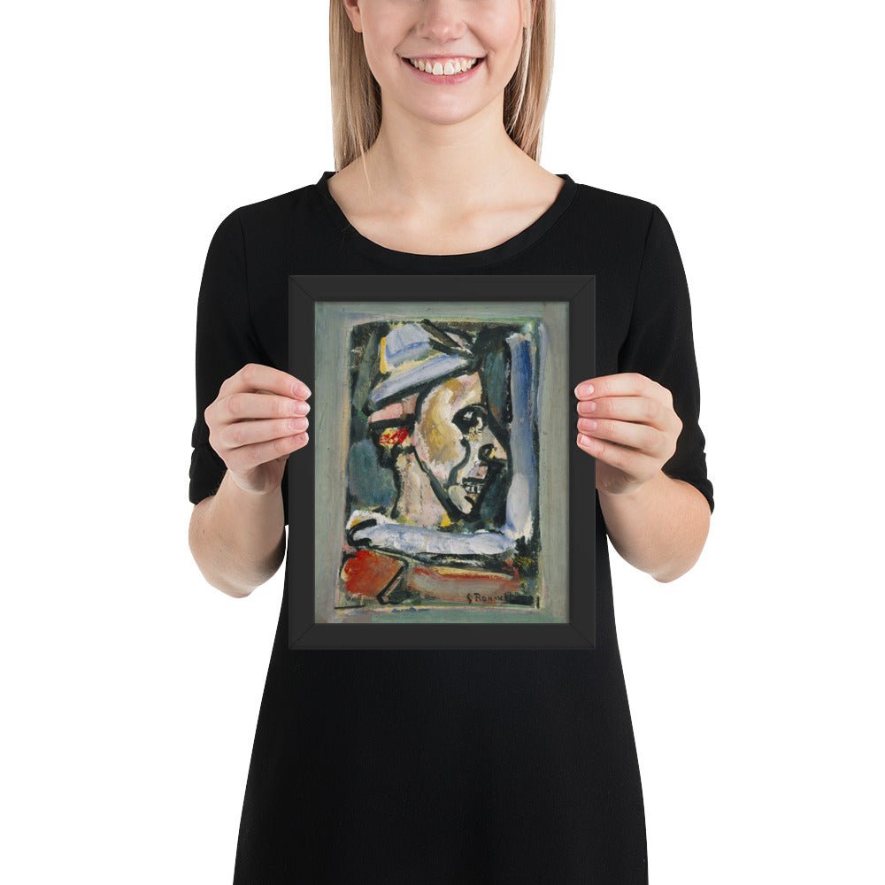 Profile of a Clown by Georges Rouault, Framed poster