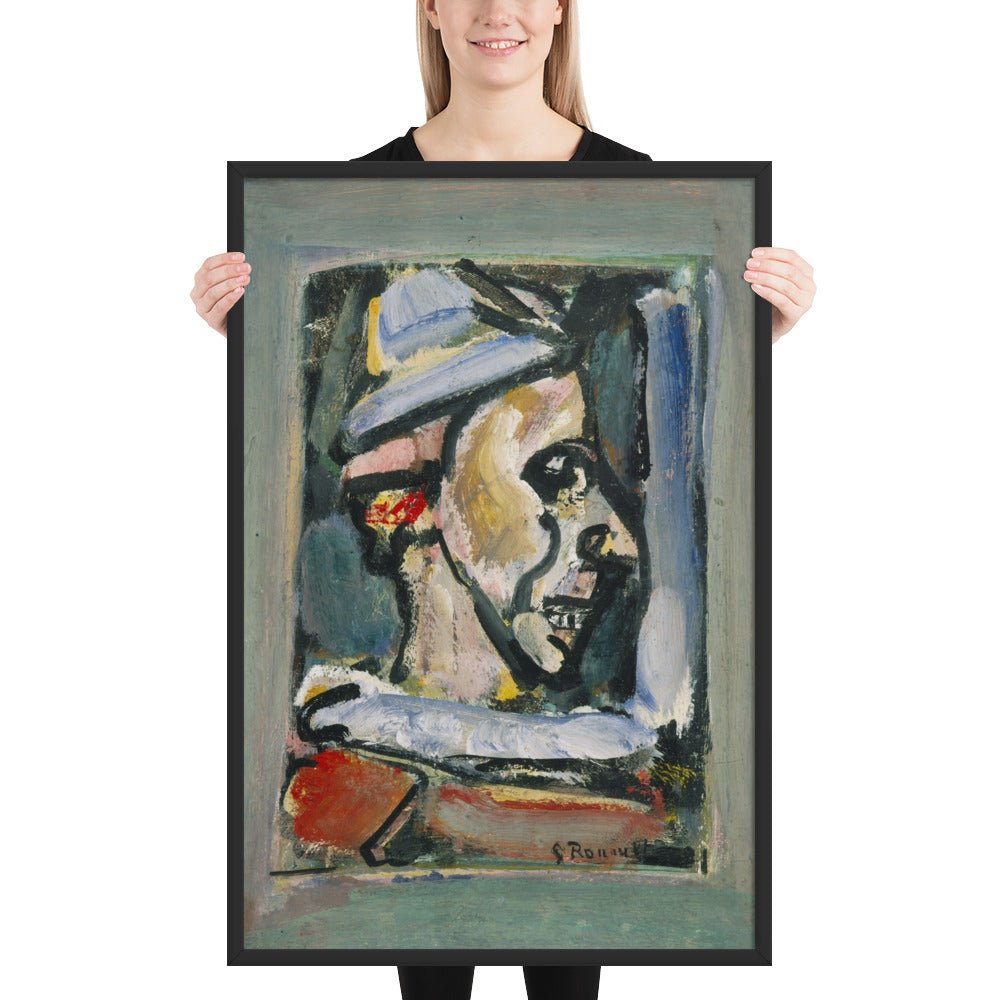 Profile of a Clown by Georges Rouault, Framed poster