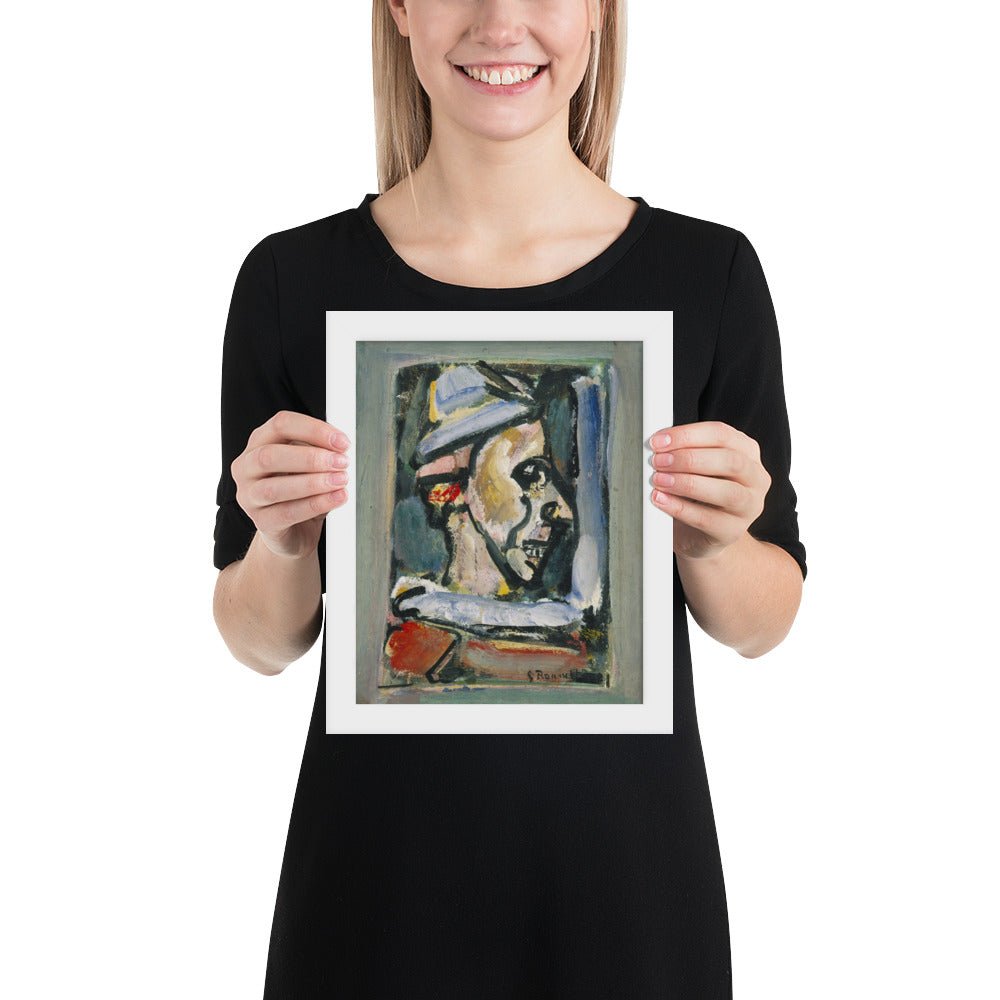 Profile of a Clown by Georges Rouault, Framed poster