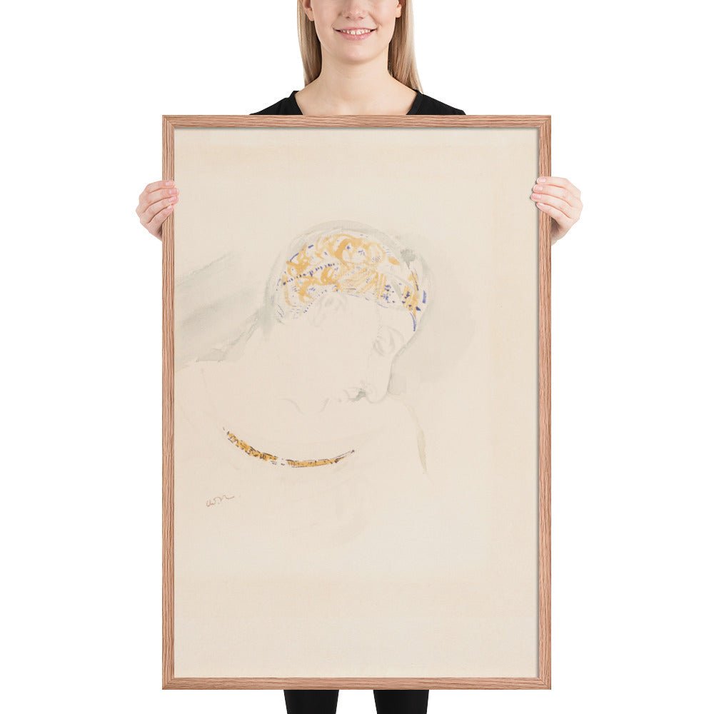 Profile of a Woman by Odilon Redon, Framed poster