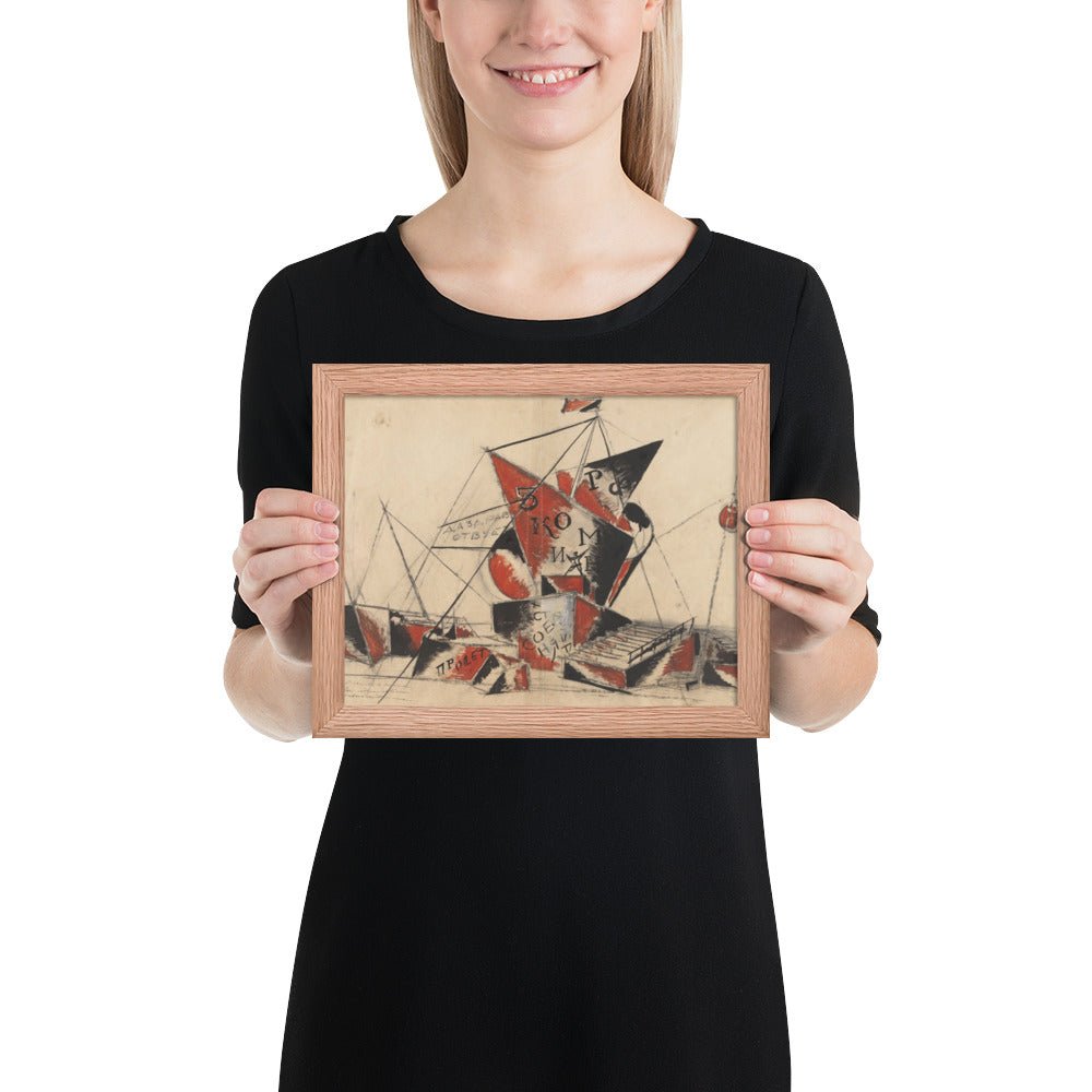 Proposal for a Monument to the Third International by Aleksandr Vesnin , Framed poster