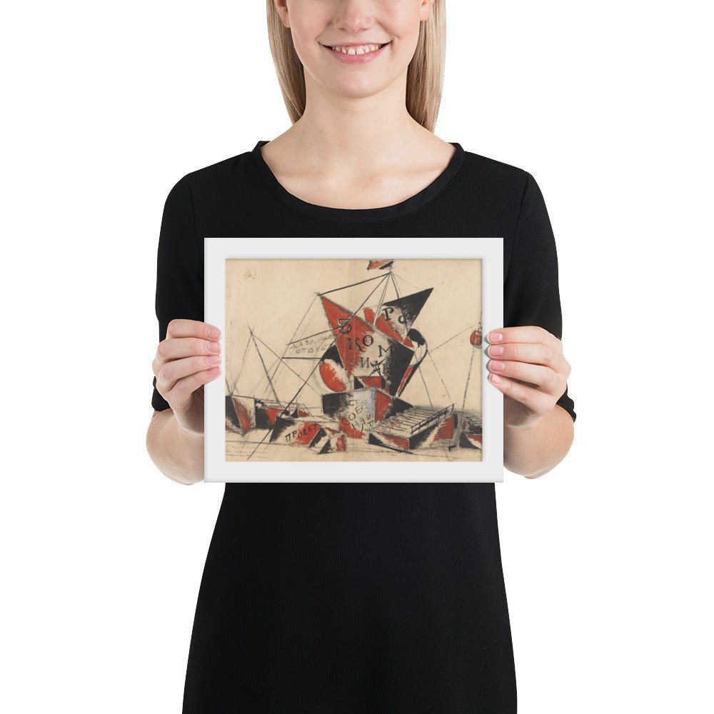 Proposal for a Monument to the Third International by Aleksandr Vesnin , Framed poster