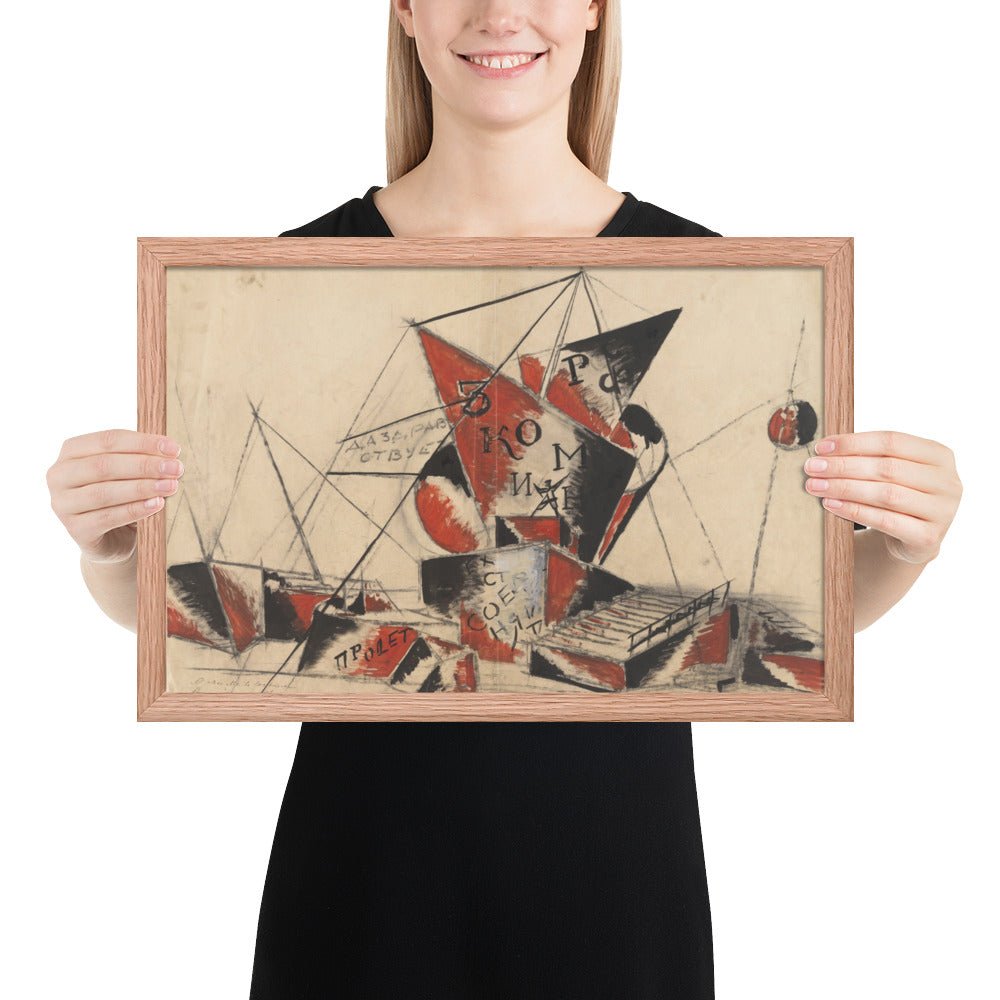 Proposal for a Monument to the Third International by Aleksandr Vesnin , Framed poster