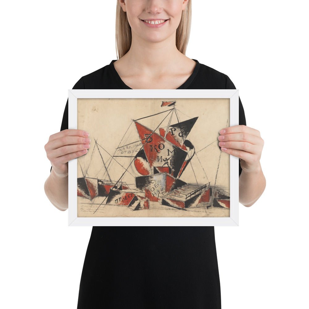 Proposal for a Monument to the Third International by Aleksandr Vesnin , Framed poster