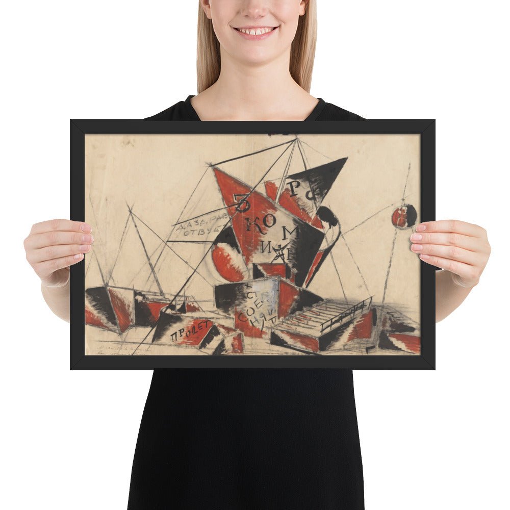 Proposal for a Monument to the Third International by Aleksandr Vesnin , Framed poster