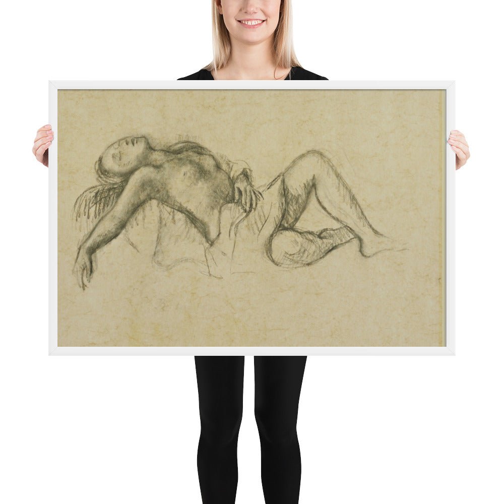 Reclining Nude by Balthus, Framed poster