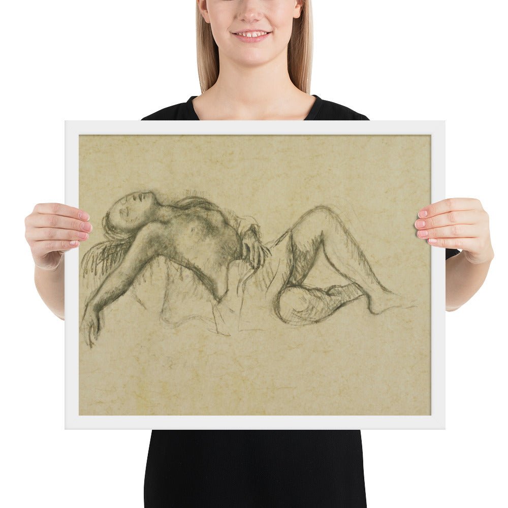 Reclining Nude by Balthus, Framed poster