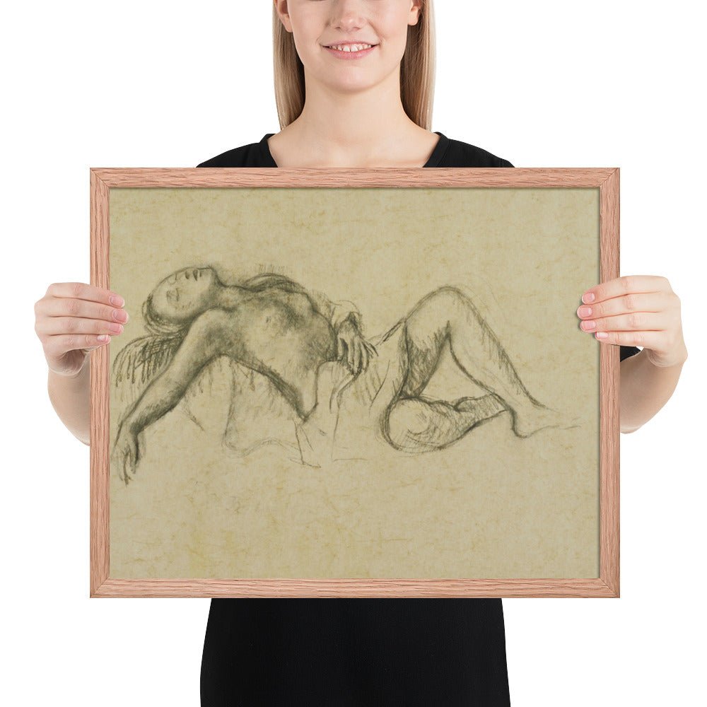 Reclining Nude by Balthus, Framed poster