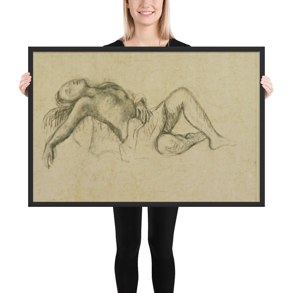 Reclining Nude by Balthus, Framed poster