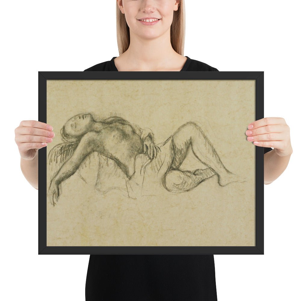 Reclining Nude by Balthus, Framed poster