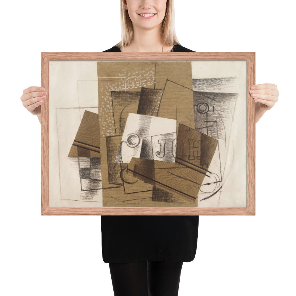Still Life with Glass and Letters by Georges Braque, Framed poster