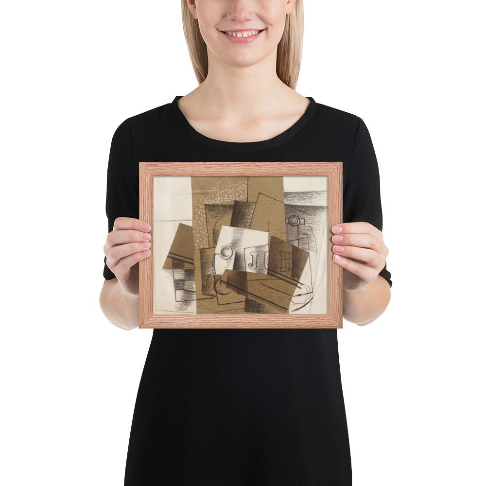Still Life with Glass and Letters by Georges Braque, Framed poster