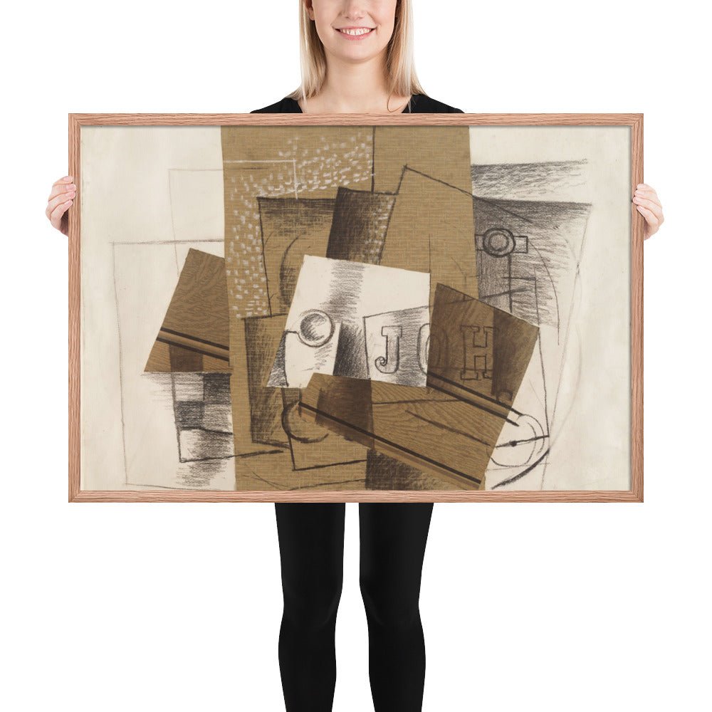 Still Life with Glass and Letters by Georges Braque, Framed poster