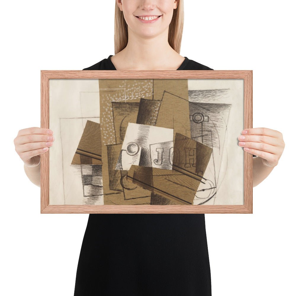 Still Life with Glass and Letters by Georges Braque, Framed poster