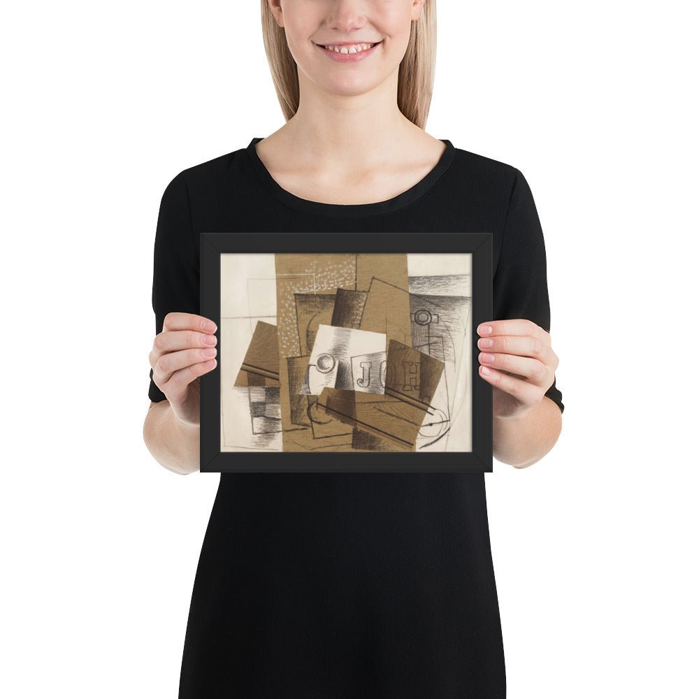Still Life with Glass and Letters by Georges Braque, Framed poster