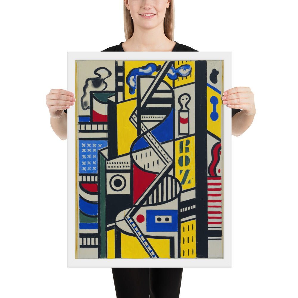 Study for Cinematic Mural, Study VI by Fernand Léger, Framed poster