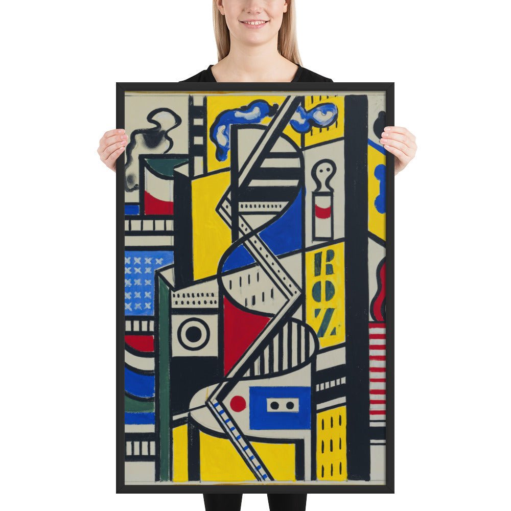 Study for Cinematic Mural, Study VI by Fernand Léger, Framed poster