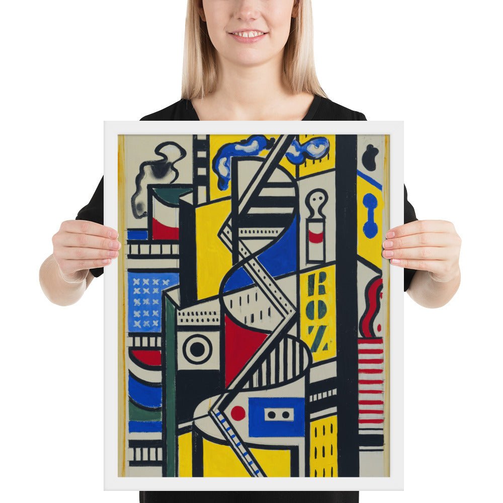 Study for Cinematic Mural, Study VI by Fernand Léger, Framed poster