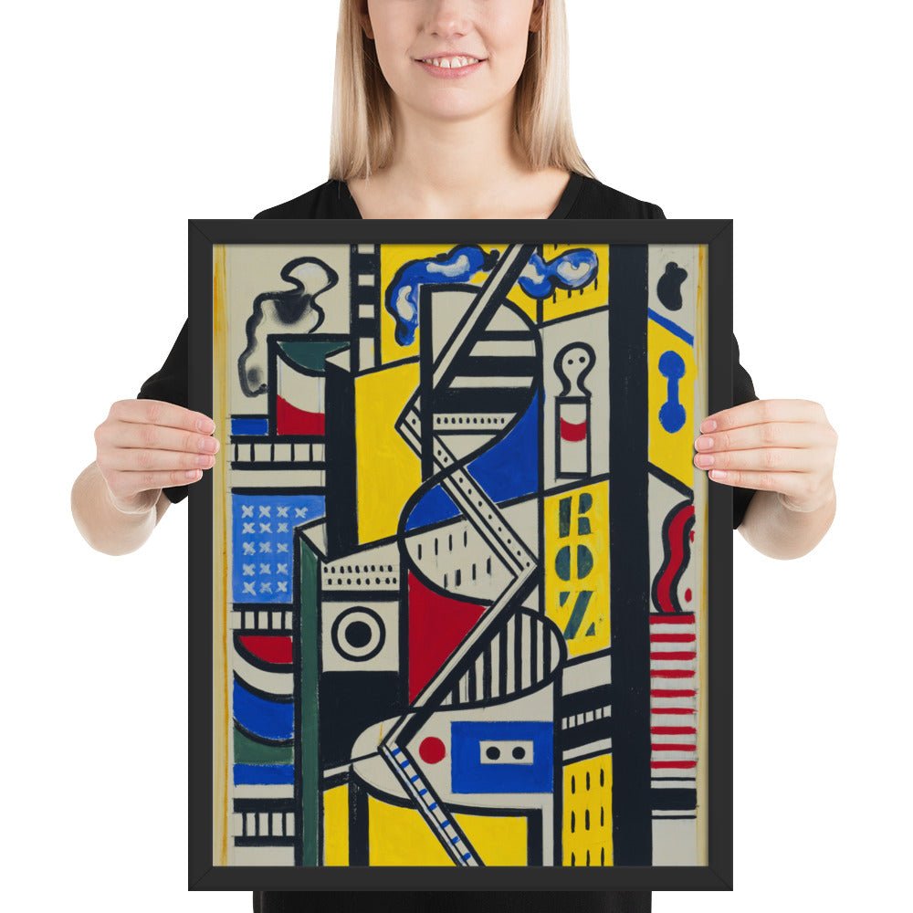 Study for Cinematic Mural, Study VI by Fernand Léger, Framed poster